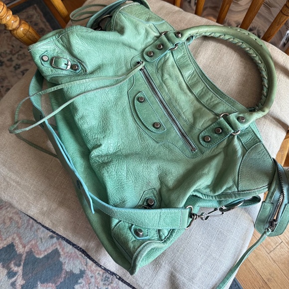 BALENCIAGA S/S 2004 City Bag, Seafoam, Chevre Leather/Pewter HW - Rare, HTF! - Picture 12 of 16